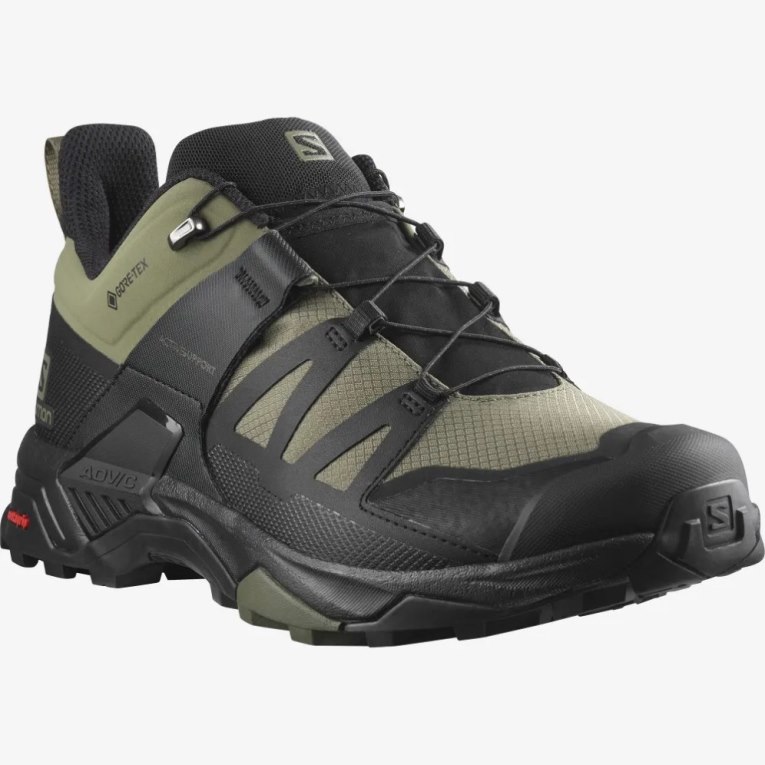 Salomon X Ultra 4 Siroke Topanky GTX Turisticke Topanky Panske Čierne Olivovo Zelená | SK 1MKAZE